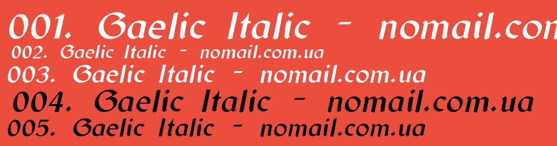 Шрифт Gaelic Italic