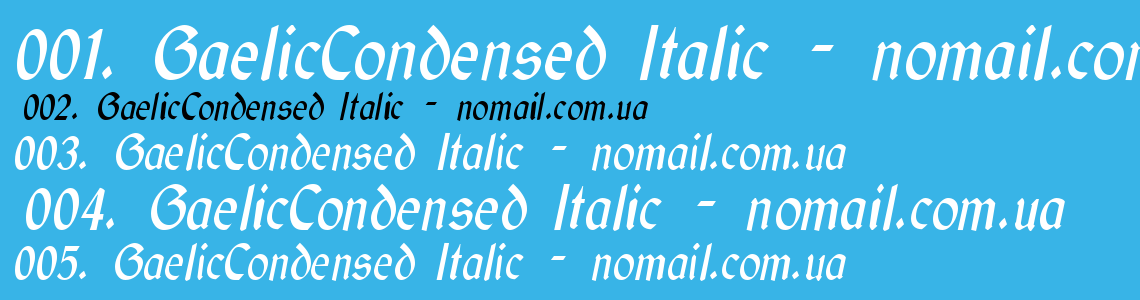 Шрифт GaelicCondensed Italic