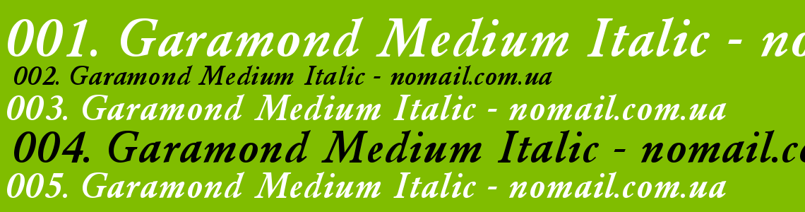 Шрифт Garamond Medium Italic