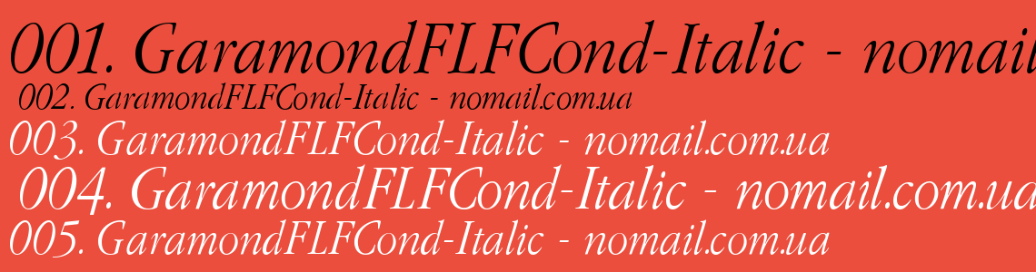 Шрифт GaramondFLFCond-Italic