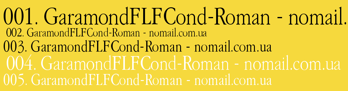 Шрифт GaramondFLFCond-Roman