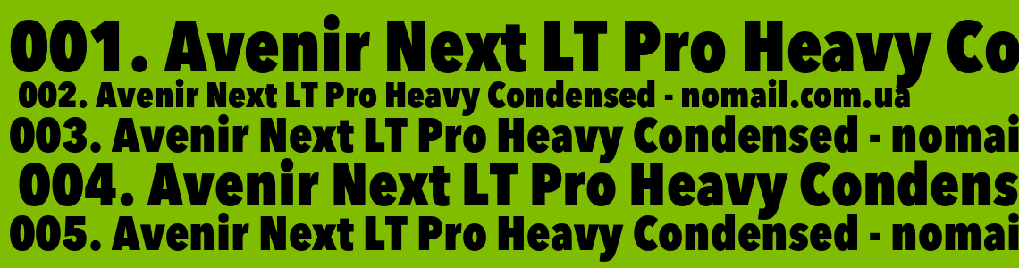 Шрифт Avenir Next LT Pro Heavy Condensed