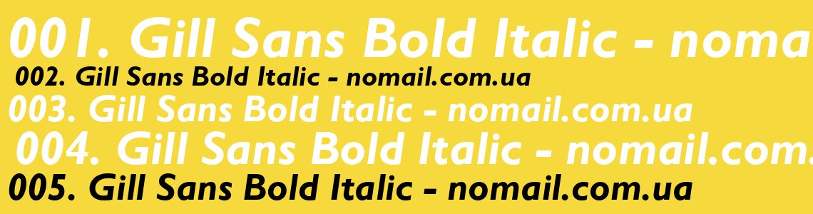 Шрифт Gill Sans Bold Italic