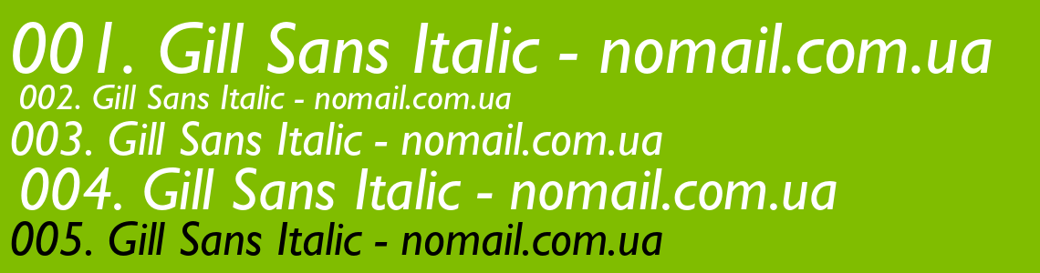 Шрифт Gill Sans Italic