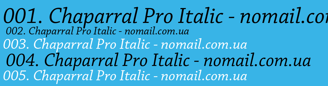 Шрифт Chaparral Pro Italic