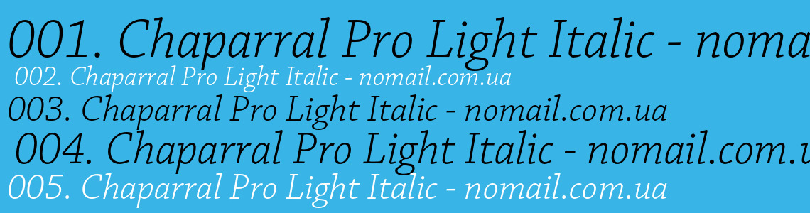 Шрифт Chaparral Pro Light Italic