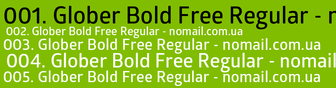 Шрифт Glober Bold Free Regular