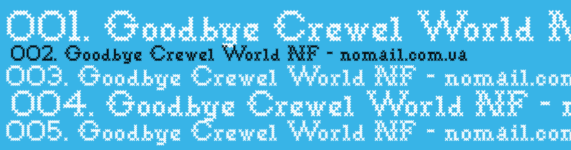 Шрифт Goodbye Crewel World NF