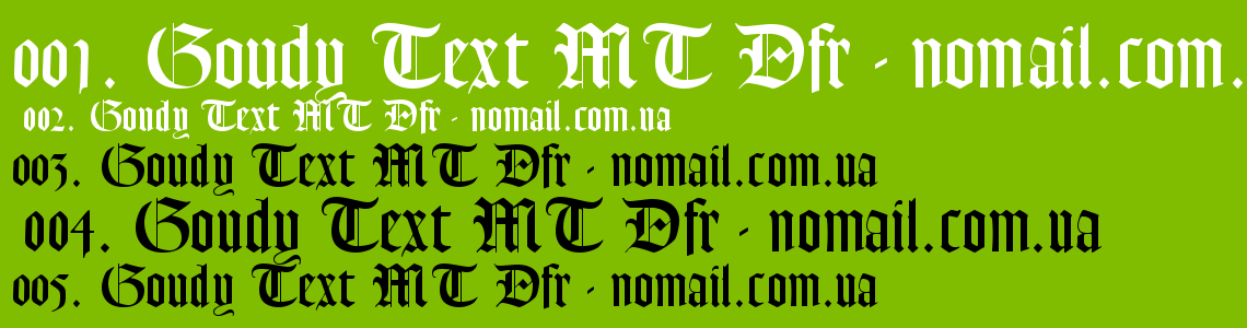 Шрифт Goudy Text MT Dfr