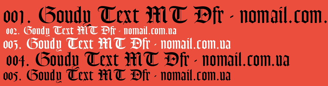 Шрифт Goudy Text MT Dfr