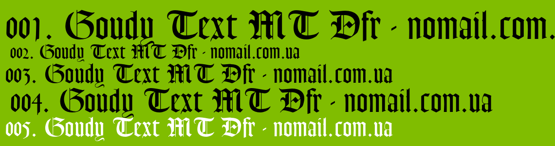 Шрифт Goudy Text MT Dfr