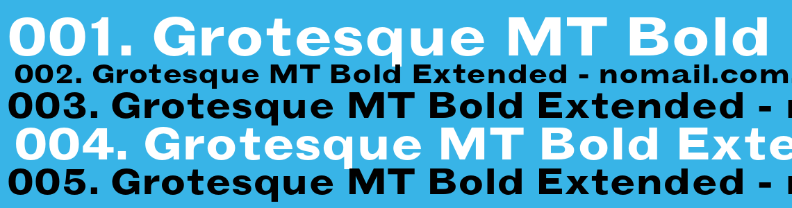 Шрифт Grotesque MT Bold Extended