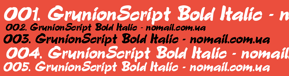 Шрифт GrunionScript Bold Italic