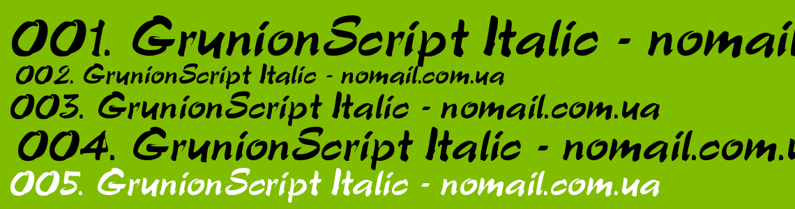 Шрифт GrunionScript Italic