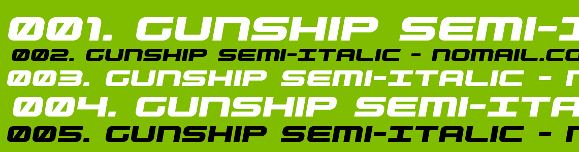Шрифт Gunship Semi-Italic
