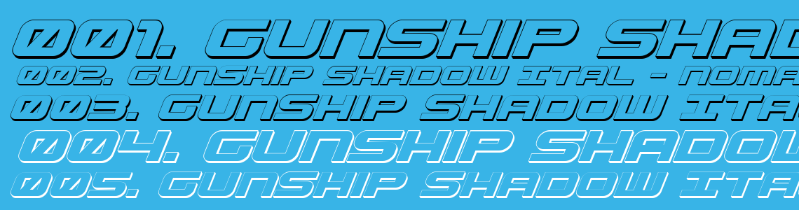 Шрифт Gunship Shadow Ital