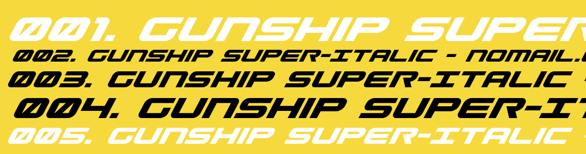 Шрифт Gunship Super-Italic