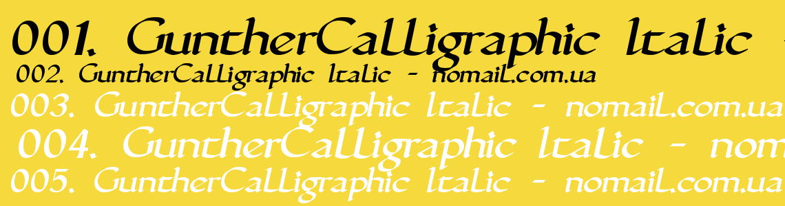 Шрифт GuntherCalligraphic Italic
