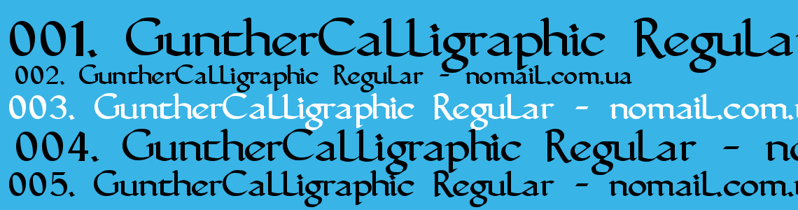 Шрифт GuntherCalligraphic Regular