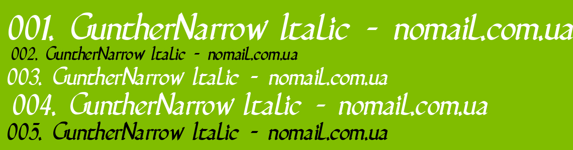 Шрифт GuntherNarrow Italic