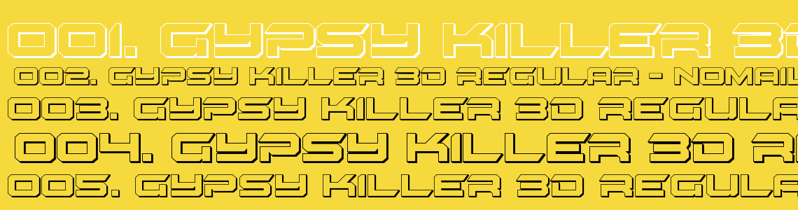 Шрифт Gypsy Killer 3D Regular