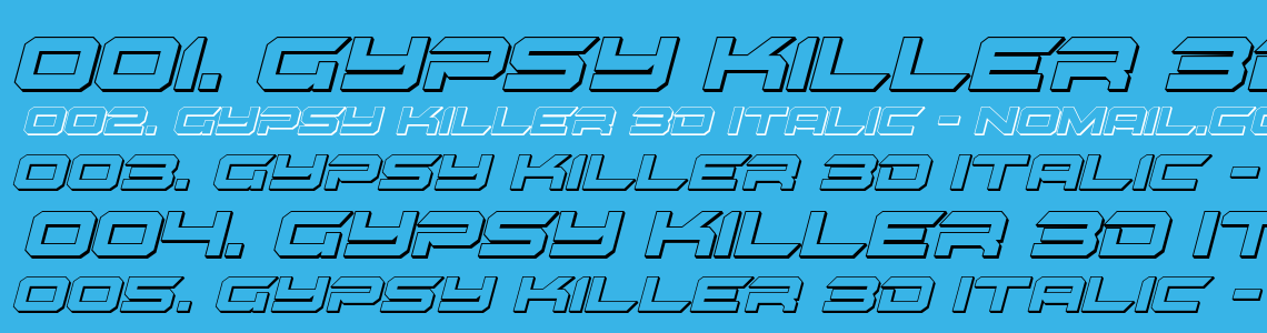 Шрифт Gypsy Killer 3D Italic
