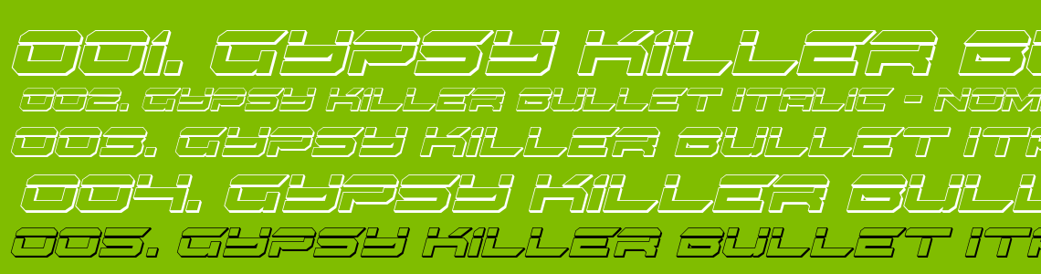 Шрифт Gypsy Killer Bullet Italic