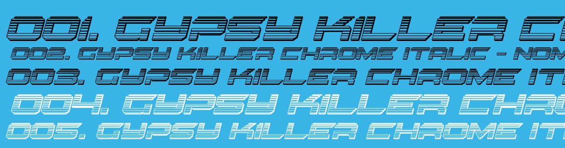 Шрифт Gypsy Killer Chrome Italic