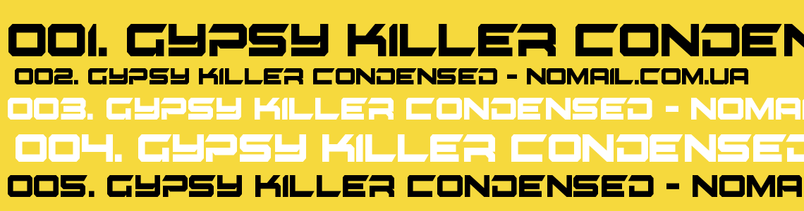 Шрифт Gypsy Killer Condensed