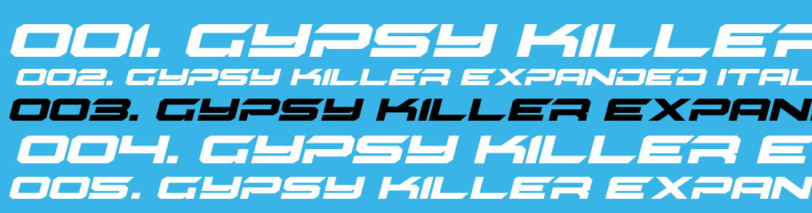 Шрифт Gypsy Killer Expanded Italic