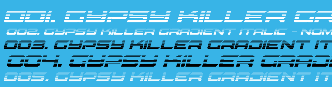 Шрифт Gypsy Killer Gradient Italic