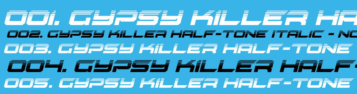 Шрифт Gypsy Killer Half-Tone Italic