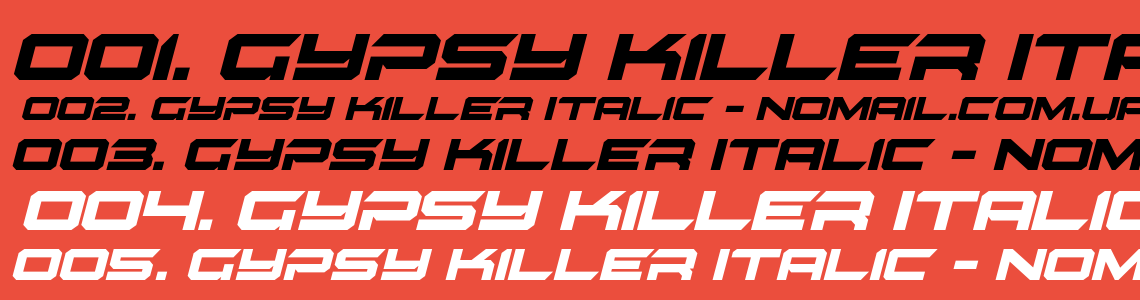 Шрифт Gypsy Killer Italic
