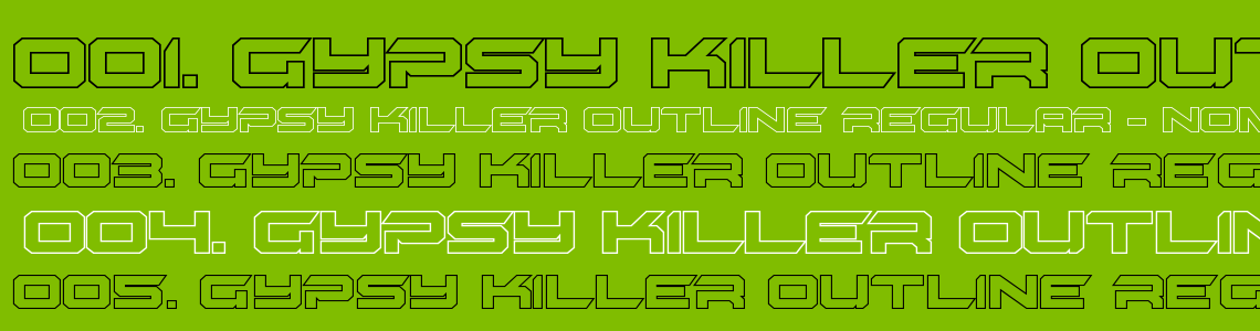 Шрифт Gypsy Killer Outline Regular