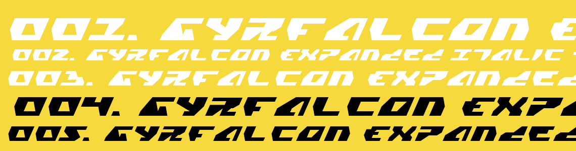 Шрифт Gyrfalcon Expanded Italic