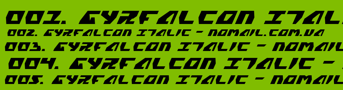 Шрифт Gyrfalcon Italic
