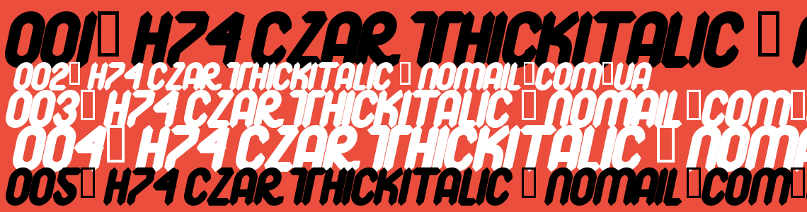 Шрифт H74 Czar ThickItalic