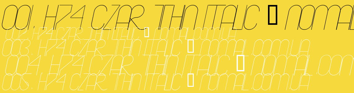 Шрифт H74 Czar Thin Italic