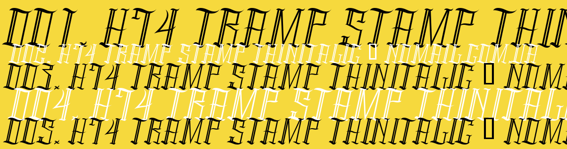 Шрифт H74 Tramp Stamp ThinItalic