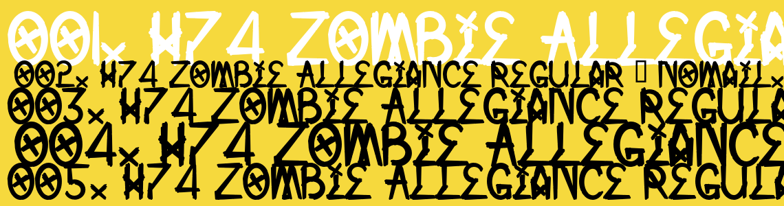 Шрифт H74 Zombie Allegiance Regular